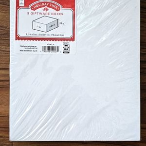 White Gift Boxes 7 in X 8.25 in X 3.5 in Holiday Time New